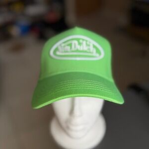 Von Dutch Trucker Hat Mens OSFM Neon Green Embroidered Logo Snapback VDHH0001